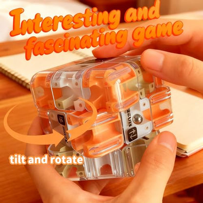 Challenging 3D Labyrinth Maze Cube, Brain-Testing Puzzle Game for Kids 8+, Educational Logic Toy for Home or Travel Easter Basket Stuffers Easter Egg Fillers