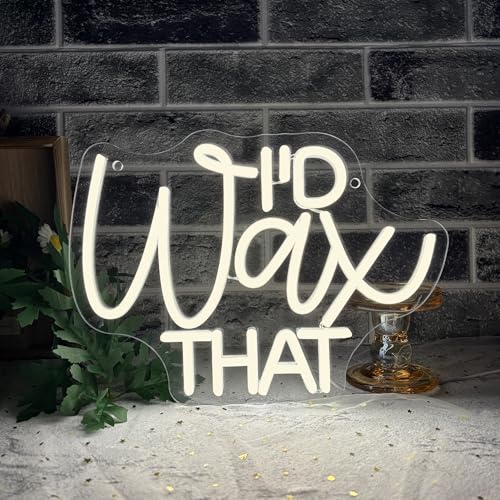 Mutank I'D Wax That Neon Sign, Beauty Salon Salonneon Neon Light USB Powered LED Dimmable, for Waxing Studio Skincare Hydrotherapy Professional Salon Beauty Studio Sign, Beautician Gift(12.9 * 8.6In) - color: warm white