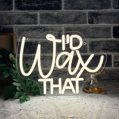 Mutank I'D Wax That Neon Sign, Beauty Salon Salonneon Neon Light USB Powered LED Dimmable, for Waxing Studio Skincare Hydrotherapy Professional Salon Beauty Studio Sign, Beautician Gift(12.9 * 8.6In) - color: warm white