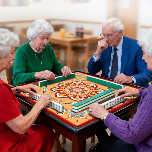 Orange Mahjong Mat Table (31.5X 31.5 in), Non-Slip Noise Reduction | Retro Butterfly Mahjong Table Mat, Mah Jong Mat with Carrying Bag, Game Table Cover for Mahjongs Poker Card Dominoes Birthday - color: Retro Butterfly
