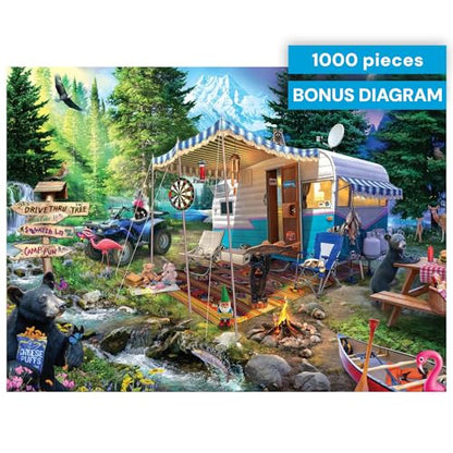 Buffalo Games Jeff Haynie - Mountain Retreat - 1000 Piece Jigsaw Puzzle - Large, Multicolor, Rectangular - Precision-Cut Pieces - Full-Color Poster - Adult Puzzles