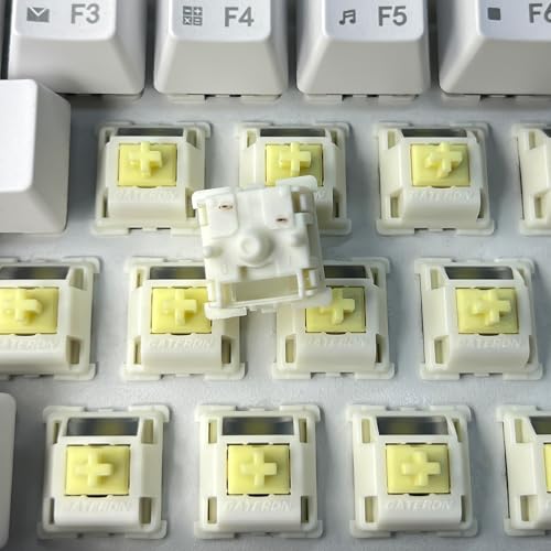 Gateron Cream Silent Keyboard Switches,Pre-lubed 45gf 5-Pin Linear Switches SMD LED Full POM with Light Guide Pole for MX Mechanical Gaming Keyboard(72Pcs,Cream Silent) - color: Cream Silent, size: 72Pcs