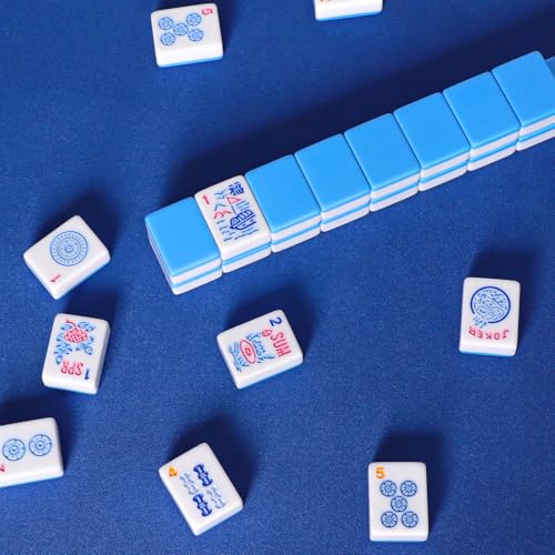 American Mahjong Tiles (1.2”,Tiles Only), 166 Pcs American Mahjong Tile Set with Blue Color - color: Blue