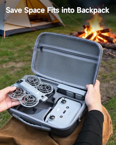 Carrying Case for DJI Neo 2 Fly More Combo, Portable PU Leather Shoulder Bag, Waterproof Storage Bag with Adjustable Strap for DJI Neo2 Drone, RC-N3/N2 Remote Controller, Battery, Charging Hub