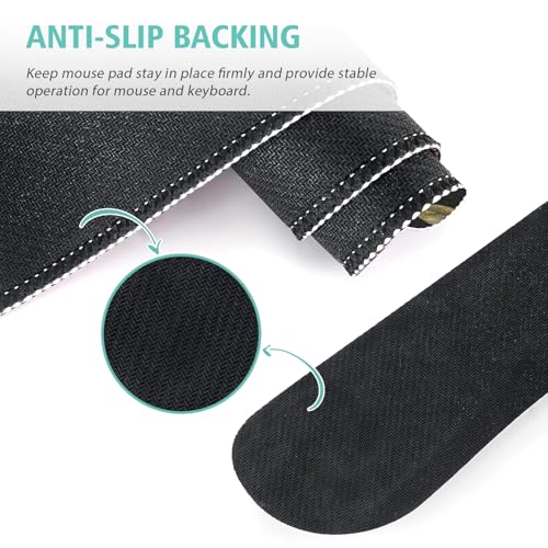 Mouse Pad Set Large Desk, Desk Matt for Desktop with Wrist Rest,Anti-Slip XXL Big Computer Ergonomic Mousepad with Wrist Support for Keyboard and Mouse(Plant) - color: Plant