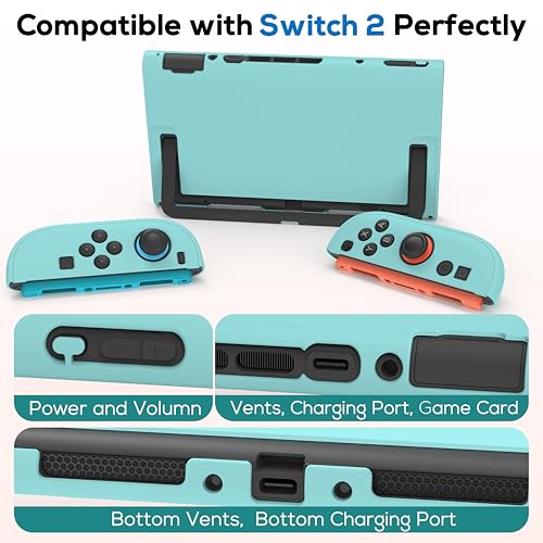 TIKOdirect Protective Case for Switch 2, Hard PC Slim Dockable Cover Case Designed for Switch 2 2025, Game Console and Joy Con Controllers, Blue - color: Blue