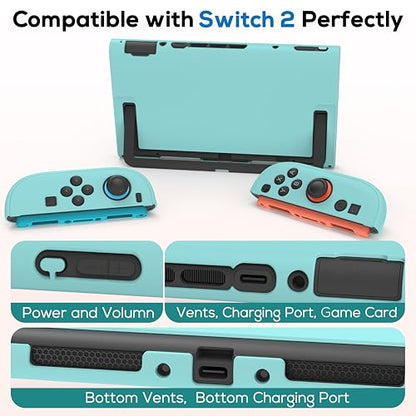 TIKOdirect Protective Case for Switch 2, Hard PC Slim Dockable Cover Case Designed for Switch 2 2025, Game Console and Joy Con Controllers, Blue - color: Blue