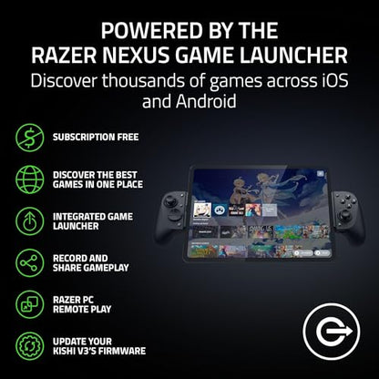 Razer Kishi V3 Pro XL Gaming Controller, iPad & Android Tablets (13") USB-C | Full Sized TMR Thumbsticks, Dual Back Buttons, Wired & Remote Play for PC, HD Haptics, USB-C Gamepad Connection - style: Kishi V3 Pro XL