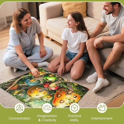300 Piece Puzzles for Adults, Whimsical Fruit Houses Puzzles, Vibrant Garden Fantasy Art 300 Piece Jigsaw Puzzle, Ideal Home Decor Gift for Adults Kids Seniors, 20.5×15 in | Vibrant Garden Fantasy Art 300 Piece Jigsaw Puzzle, Ideal Home Decor Gift for Adu