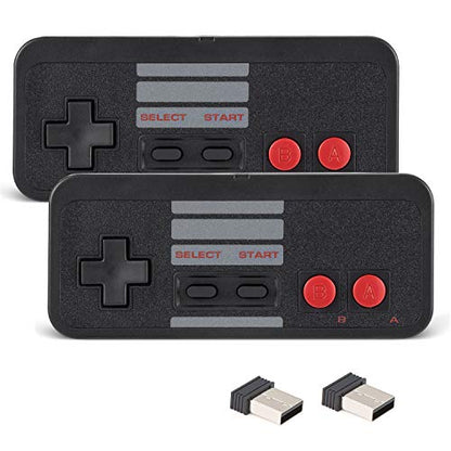 KIWITATA Wireless USB Controller for Retro PC Games, 2 Pack 2.4G Rechargeable Wireless N-e s Remote Gamepad Emulated Controller for Windows XP 7 8 11 & MAC & Retropie - color: black