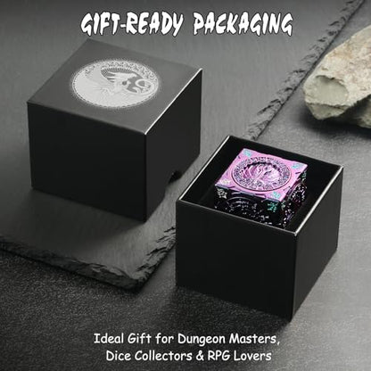 DNDND Purple-to-Blue Chameleon Multi-Functional Spinner DND Dice – Premium Color-Shifting D&D Monster Themed Cube Spinner Dice Cube for TTRPG, Dungeon Masters & RPG Collector's Gift with Gift Tin - color: Chameleon