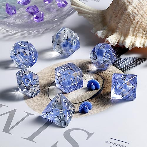 Peacock DND Dice, DNDND Resin Dice Set with Velvet Bag for Dungeons and Dragons D&D Role Playing Games and Tabletop Games（Peacock - color: Peacock