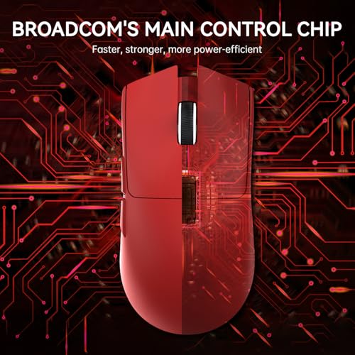 ATTACK SHARK X11 Wireless Gaming Mouse, PAW3311 Sensor, Lightweight, RGB Charging Dock, 22,000 DPI, Tri-Mode Connectivity, 5 Programmable Buttons - Red - color: Red, size: Mouse only