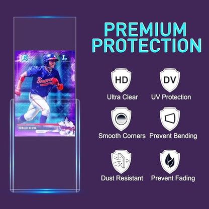 200 Card Sleeves Top Loaders for Cards, 3"x4" Card Holder (100Soft+100Hard) | Premium Card Protector, Playing Cards Holders, Fits 2.5"x3.5" Sized Standard Collectible Trading Baseball Sports Game Cards - size: 100 Soft + 100 Hard