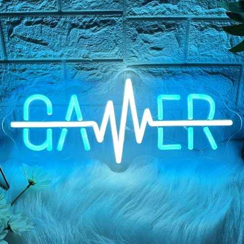 Gamer Neon Sign, Gaming Neon Sign for Gamer Room Decor, Adjust Brightness Gaming Lights for Wall, Gaming Decor for Boys Bedroom and Video Game Room - color: Gamer