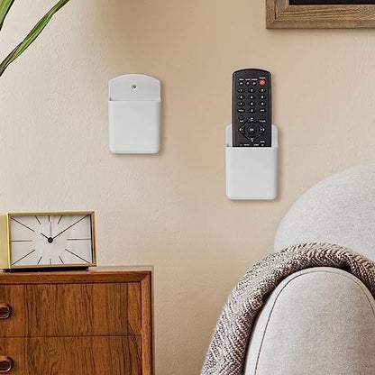4 Pcs Remote Control Holde Wall Mount, TV Controller Holder, Self Adhesive Remote Holder, Wall Pen Holder Storage Accessories for Home Office School (White) - color: White&4Pcs