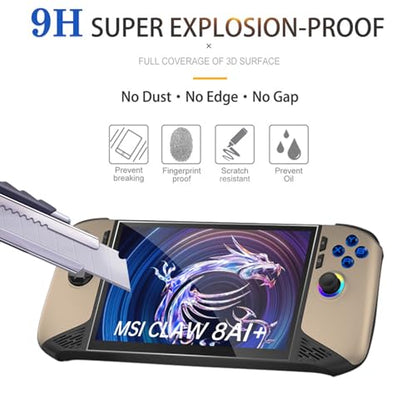 Lokyoo 3-Pack Screen Protector for MSI Claw 8 AI+ Handheld Game Console | Transparent HD Clear, Anti-Scratch, High Touch Sensitivity, for MSI Claw 8 AI+