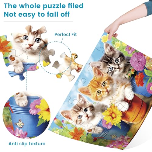 6 Packs 36 Pieces Large Puzzles for Seniors,Dementia Puzzles for Elderly Adults,Jigsaw Puzzles for Adults Seniors with Alzheimer's Dementia with 6 Storage Bags - style: Dog Birthday Flowers