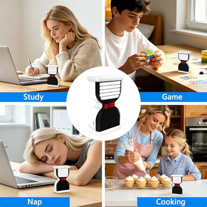 Digital Hourglass Timer, Sand Timer Rechargeable Visual Pomodoro Timers with On/Off Alarm Volume & LED Display, Desk Flip Timer for Study,Work, Kitchen (White) - color: White