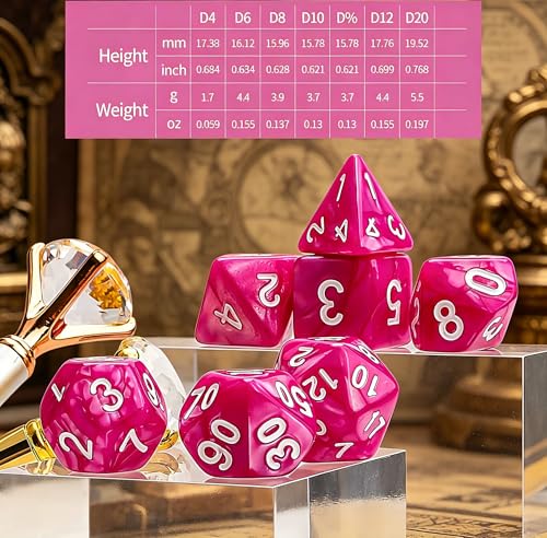 CiaraQ Polyhedral Dice Set - DND Role Playing Dice | Acrylic RPG Dice for Dungeons and Dragons MTG Table Games, Multi-color, 70pcs - color: Multicolor3