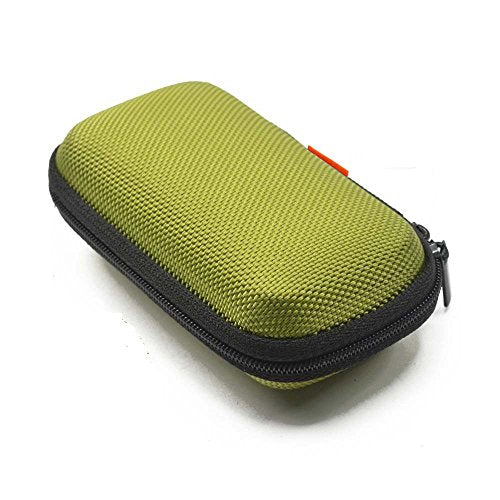 Rectangle Shaped Portable Protection Hard EVA Case, Mesh Inner Pocket, Zipper Enclosure, Lightweight Small Universal Carrying Bag Wired/Bluetooth Headset Charger Change Purse (Green) - color: Green