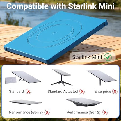 DAIERTEK Starlink Mini Protective Cover, Blue Silicone Case | Waterproof, Anti-Scratch, Fits Roof, Car, RV, Truck, Trailer - color: Blue