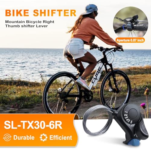 Bike Shifter SL-TX30-6R, 6 Speed Bike Right Thumb Shift Lever for Mountain City Road Folding Bicycle | Bike shifter. Durable, ergonomic design. Compatible with mountain, road, folding bikes. Easy install. - size: SL-TX30-6R