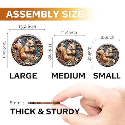Jigfoxy Wooden Puzzles for Adults, Squirrel Wood Puzzles Adult, Unique Animal-Shaped Wooden Jigsaw Puzzles for Adults, Christmas Thanksgiving Gifts for Family and Friends (M-11.4 * 11.4in-200pcs) - size: Medium
