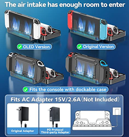 Switch Docking Station for TV with Controller Charger, Replacement for Switch TV Dock with HDMI Adapter, SW Base Station Portable Charging Dock with 10 Game Slots - size: S-Black-Switch 1