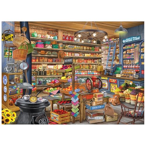 RoseArt Bigelow Country Mom and Pops 1000 Piece Jigsaw Puzzle | 26.625" x 19.25" Finished Size, Fully Interlocking Pieces, Bonus Poster Included, Made in USA - style: Mom n' Pops