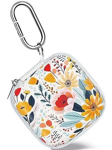 Earbud Case Headphone Organizer Ear Bud Case Portable EVA Carrying Box Storage Bag with Carabiner for AirPods Beats Bose Galaxy Buds 4/3/FE Data Cable Storage (Blooming Floral) - color: Blooming Floral