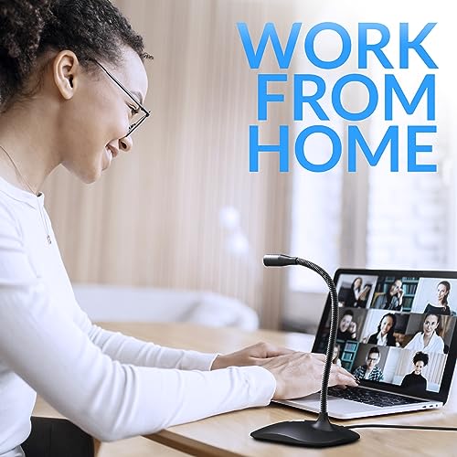 KLIM Talk USB Desk Microphone for Computer - New - Compatible with Any PC Laptop Mac - Professional Desktop Mic with Stand - Recording Gaming Streaming YouTube Podcast Mics | Wide Compatibility, Plug and Play, Professional High Definition Audio, Easy and