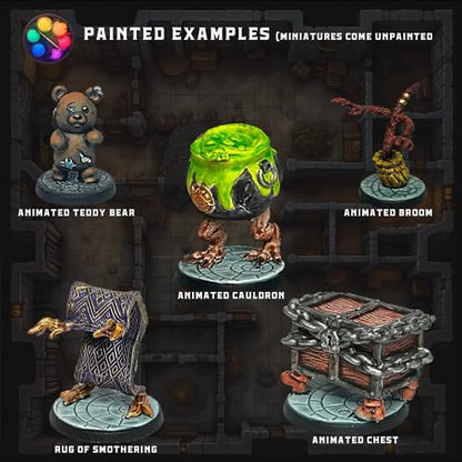 Wildspire 20 Enchanted Objects - Animated Objects for DND Miniatures 28-32mm Dungeons & Dragons Minis Bulk D&D Figures DND Minis Bulk Fantasy Spell Effects Tabletop Fantasy Game Miniature Accessories