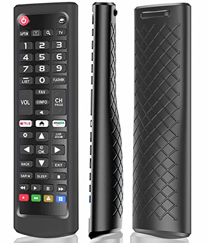 Case for LG TV Remotes, Cover for LG Smart TV Remote Control AKB75095307 AKB75375604 AKB74915305 Original, Replacement Silicone Skin Sleeve Glow in The Dark Black - color: Black