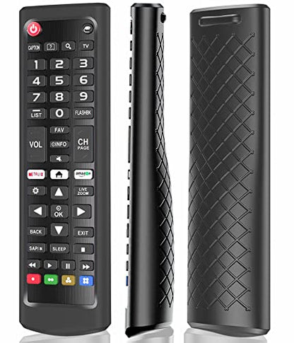 Case for LG TV Remotes, Cover for LG Smart TV Remote Control AKB75095307 AKB75375604 AKB74915305 Original, Replacement Silicone Skin Sleeve Glow in The Dark Black - color: Black