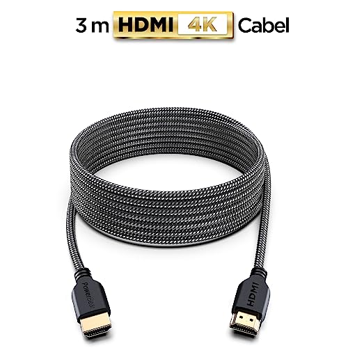 PowerBear 4K HDMI Cable 10 ft | High Speed Hdmi Cables, Braided Nylon & Gold Connectors, 4K @ 60Hz, Ultra HD, 2K, 1080P, ARC & CL3 Rated | for Laptop, Monitor, PS5, PS4, Xbox One, Fire TV, & More - size: 10ft