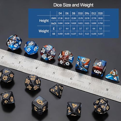 QMay 20 Sets Polyhedral Dice - 140 Pcs (20 X 7) DND Dice + 1 Large Dice Bag | 20 Colors D4 D6 D8 D10 D% D12 D20, Great for Dungeons&Dragons, MTG, Role Playing Table Games, Dice Goblins, RPG Players & DMs - color: 20 Sets-140pcs