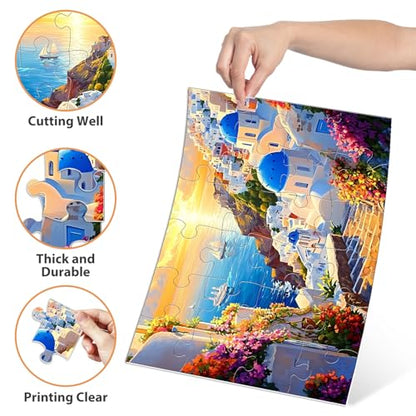 6 Packs 24 Piece Puzzle for Seniors, Alzheimer's & Dementia Activities, Easy Puzzle Alzheimer's Game, 6 Storage Bags - style: 24A Large Pieces