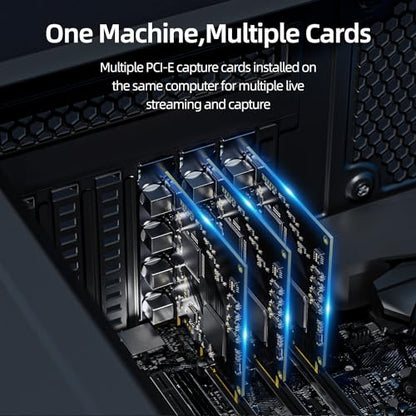 4-Channel Quad SDI PCIe Video Capture Card,Ultra-Low Latency for Multi-Channel Live Streaming, Video Conferencing, Teaching, and Broadcasting