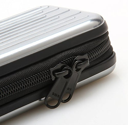 Anti-Shock Silver Aluminium Carry Travel Protective Storage Case Bag for 2.5" Inch Portable External Hard Drive HDD USB 2.0/3.0 (Silvery White) - color: Silvery white