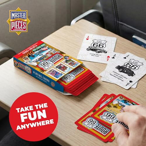 MasterPieces Officially Licensed Route 66 Playing Cards - 54 Card Deck for Adults - style: Route 66