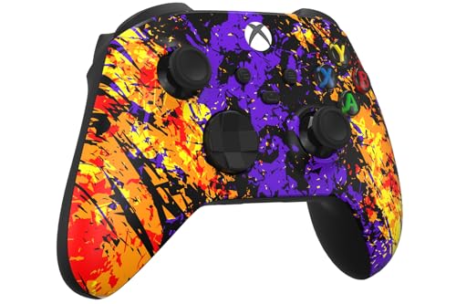 Custom Controllerzz Wireless Controller for Microsoft Xbox Series X/S & Xbox One - Custom Soft Touch Feel - Custom Series X/S Controller (X/S Inferno Galaxy) - color: X/S Inferno Galaxy