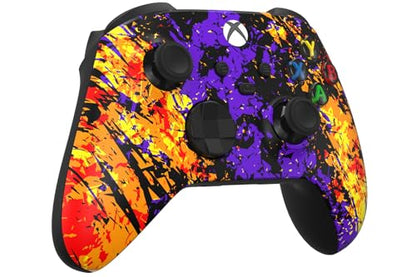 Custom Controllerzz Wireless Controller for Microsoft Xbox Series X/S & Xbox One - Custom Soft Touch Feel - Custom Series X/S Controller (X/S Inferno Galaxy) - color: X/S Inferno Galaxy