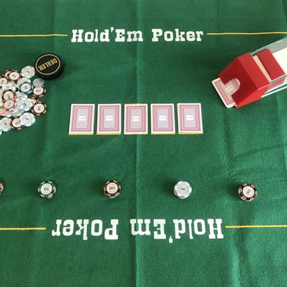 Poker Table Game Mat Layout - 36" x 72" Rectangle Las Vegas Style Green Casino Felts Table Top Cover, Great for Poker Game Night Events Theme Party Fundraisers & Gatherings (Pack of 2) - size: 36" x 72" (Pack of 2), style: Texas Holdem