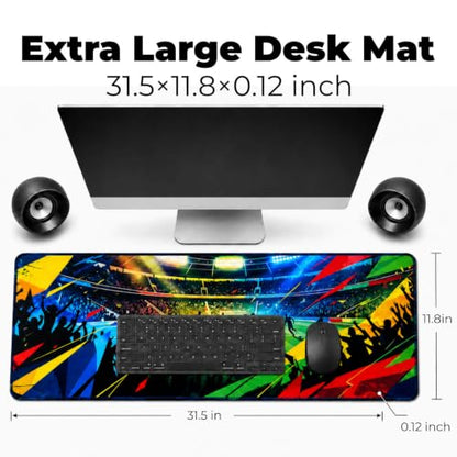 XL Mouse Pad Desk Keyboard Mat 31.5”x11.8”, 3mm Thick Non-Slip Smooth | Non-Slip Rubber Base 3mm Thick Large XL Extended Full Desk Long Computer Desktop Keyboard Gaming Desk Mat Mouse Pad Mousepad - color: colorful