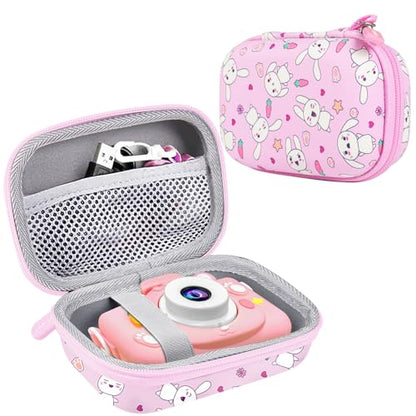 Leayjeen Kids Camera Case for Goopow/Mgaolo Kids Camera-Pink Rabbit | Fits CIMELR/Seckton/OZMI Kids Toy Cameras and Children Digital Camera,Shockproof Water-Resistant Hard EVA Shell(Case Only) - color: Pink Bunny