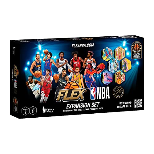 FLEX NBA TCG Game | Series 2 Expansion Set | Includes 1 Flexagon Player Tile and 3 FX Game Tiles | for Ages 6 Years +