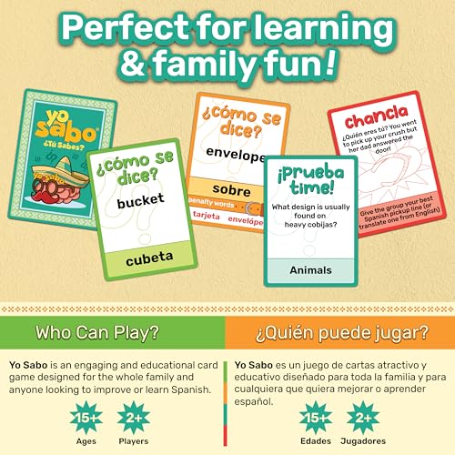 Yo Sabo: Edition 1 - The Original Bilingual Card Game - Learn Spanish with Cómo Se dice, Fun Trivia, & Challenge Cards - Family-Friendly - 160 Cards
