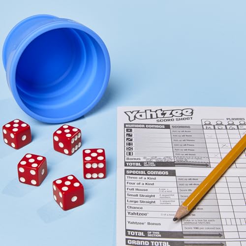 Hasbro Gaming Yahtzee Dice Game | with Collapsible Cup & Storage Case | Fun Family Games for Kids, Teens, Adults | 30 Mins. | 2 or More Players | Ages 8+