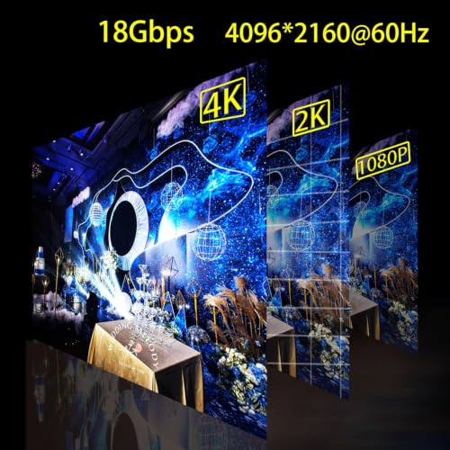 Soonsoonic Fiber Optic HDMI Cable 150ft,18Gbps 4K@60Hz(4:4:4) Unidirectional Active 2.0 Cord,Support HDR10 ARC HDCP 2.2 3D CEC Atmos DTS:X, Ultra high Speed Flexible and Slim（45m） - size: 150FT